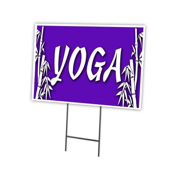 Yoga Yard Sign & Stake outdoor plastic coroplast window, C-1824 Yoga
